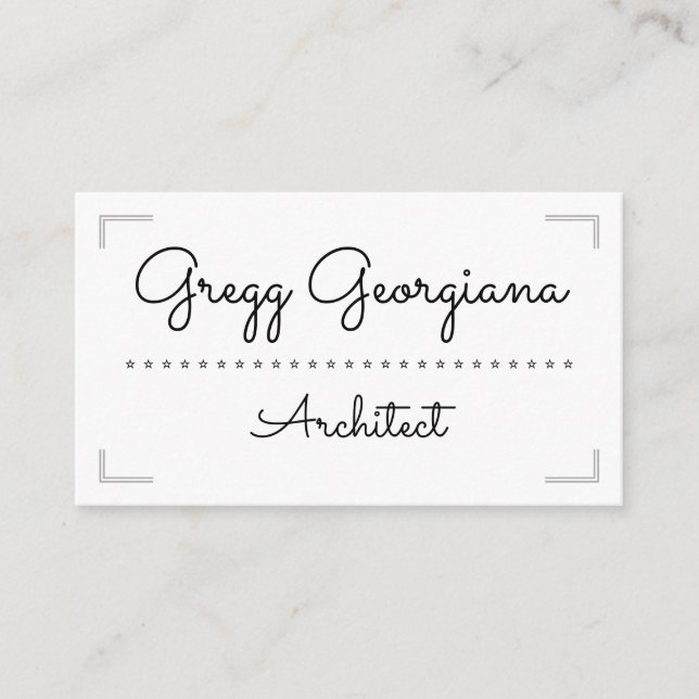 Tarjeta de visita de arquitecto simple y elegante (Anverso)