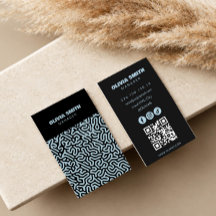 tarjeta de visita de arte abstracto negro azul hie