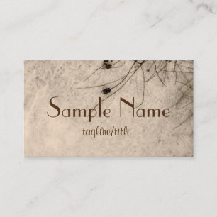 tarjeta de visita de arte natural en sepia