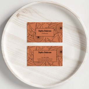 Tarjeta de visita de arte Terracotta Floral Line