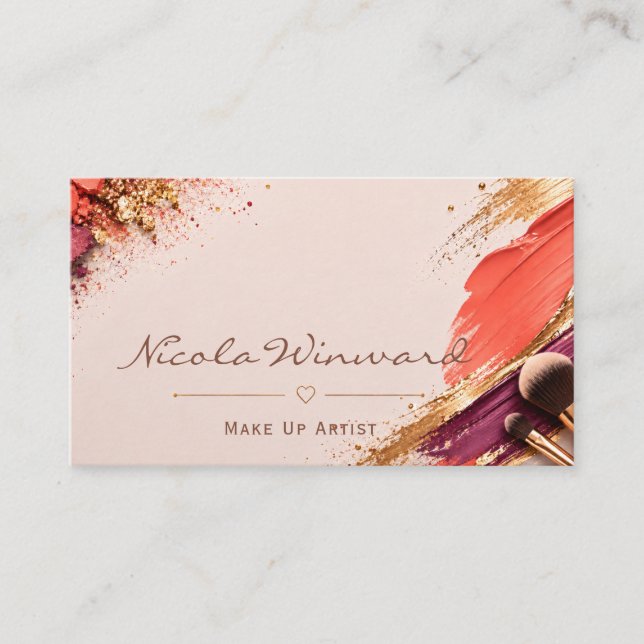 Tarjeta de visita de artista de maquillaje (Anverso)