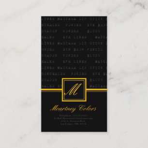 Tarjeta de visita de artista de maquillaje amarill