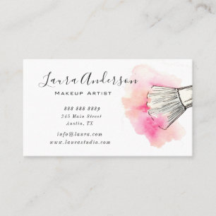 Tarjeta de visita de artista de maquillaje de acua