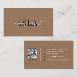 Tarjeta de visita de artista de maquillaje marrón