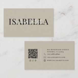 Tarjeta de visita de artista de maquillaje neutral