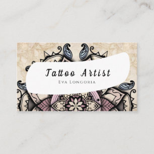 Tarjeta de visita de artista de tatuaje
