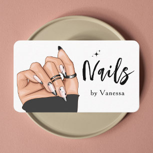 Tarjeta de visita de artista de uñas moderna Salon