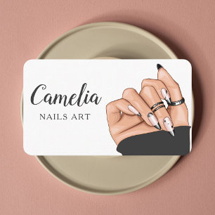 Tarjeta de visita de artista de uñas moderna Salon
