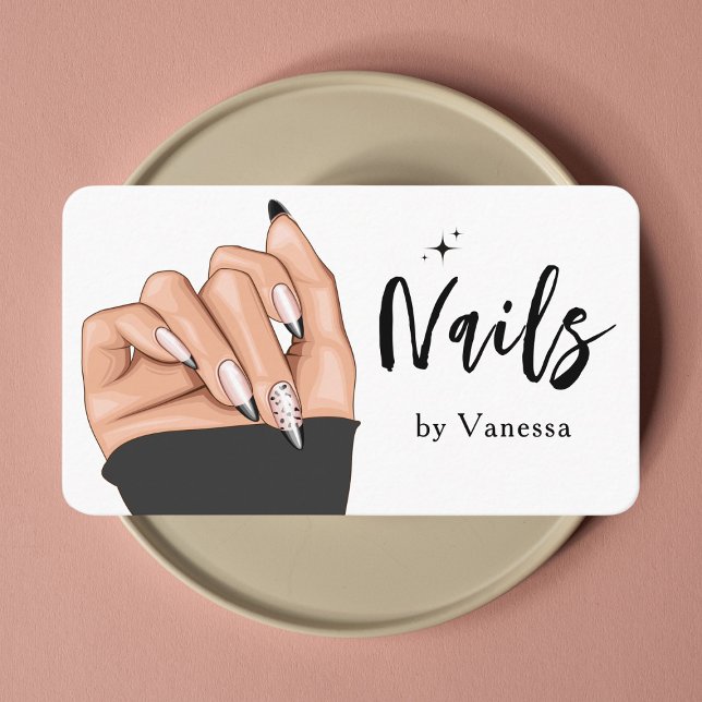 Tarjeta de visita de artista de uñas moderna Salon (Subido por el creador)
