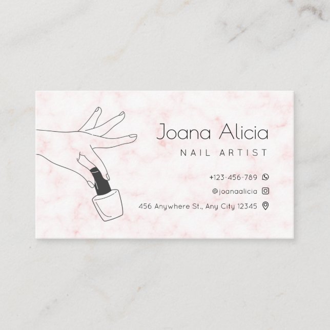 tarjeta de visita de artista de uñas sencillas de  (Anverso)