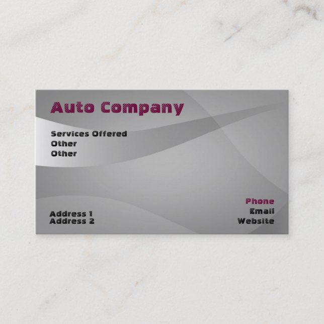 tarjeta de visita de automoción (Anverso)