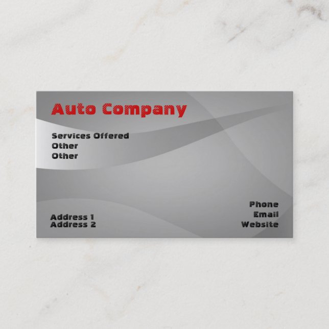 tarjeta de visita de automoción (Anverso)