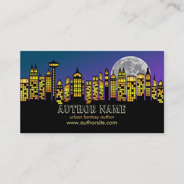 Tarjeta de visita de autor de fantasía urbana (Anverso)