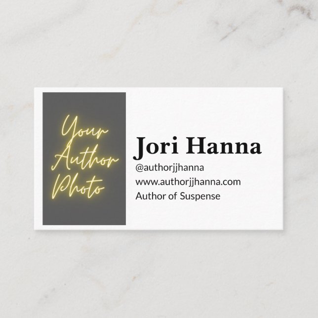 Tarjeta de visita de autor de personalizable (Anverso)