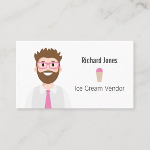 Tarjeta de visita de avatar de proveedor de helado