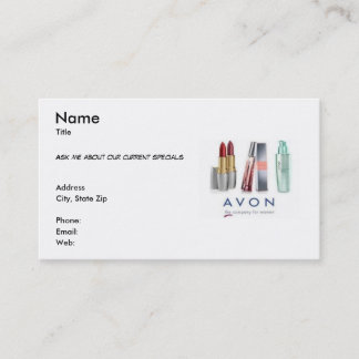 Tarjeta de visita de Avon