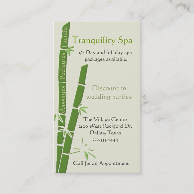 Tarjeta de visita de Bamboo (Anverso)