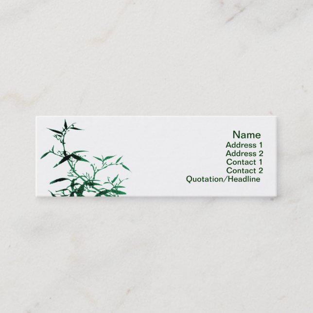 Tarjeta de visita de Bambú verde (Anverso)