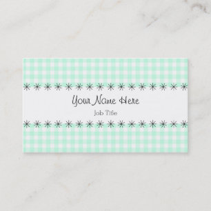 Tarjeta de visita de banda Aqua Gingham
