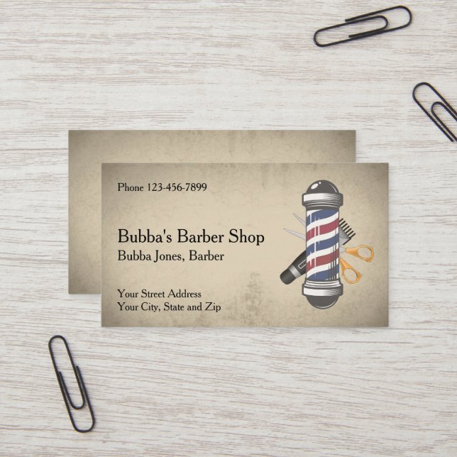 Tarjeta de visita de barbería (Anverso/Reverso In Situ)