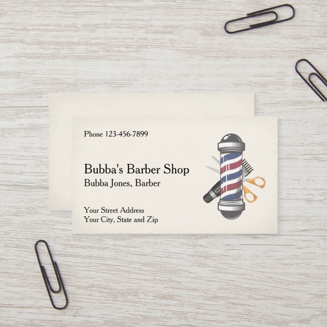 Tarjeta de visita de barbería (Anverso/Reverso In Situ)