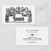 Tarjeta de visita de barbero / estilista vintage