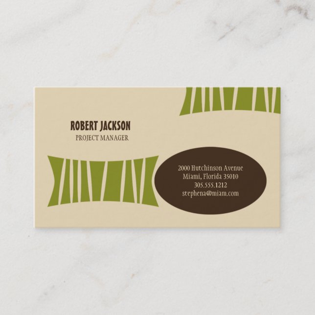 Tarjeta de visita de Barkcloth (Anverso)