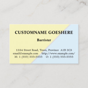Tarjeta de visita de Barrister moderna y moderna