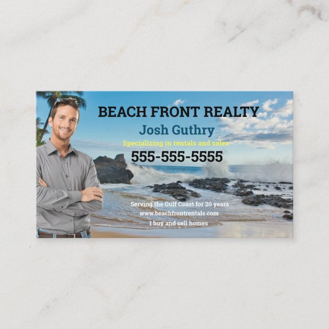 Tarjeta de visita de Beach Realtor (Anverso)
