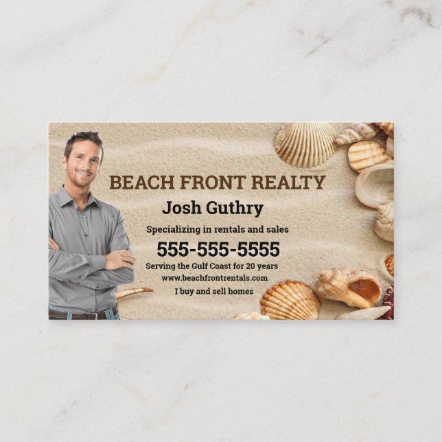 Tarjeta de visita de Beach Realtor (Anverso)