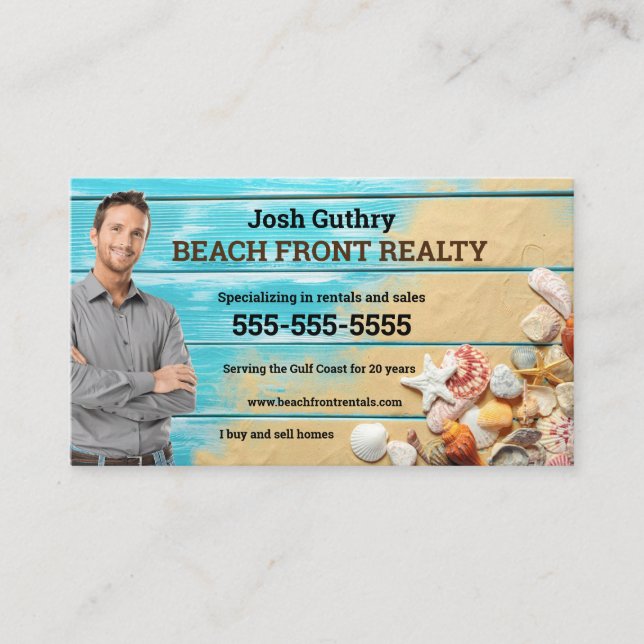 Tarjeta de visita de Beach Realtor (Anverso)