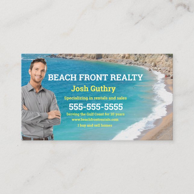 Tarjeta de visita de Beach Realtor (Anverso)