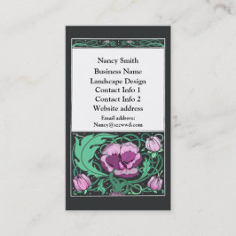 Tarjeta de visita de Beardsley del diseño floral