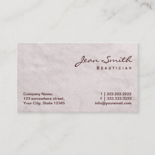 Tarjeta de visita de Beauticist de textura de piel