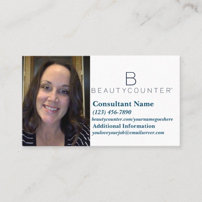 Tarjeta de visita de Beautycounter con hecho (Anverso)