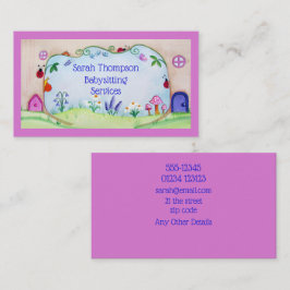 Tarjeta de visita de bebé de puertas de hadas