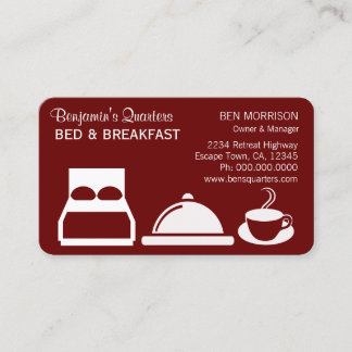 Tarjeta de visita de bed and breakfast