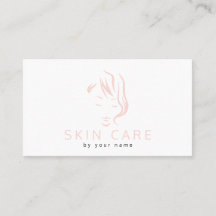 Tarjeta de visita de belleza para cuidado de la pi