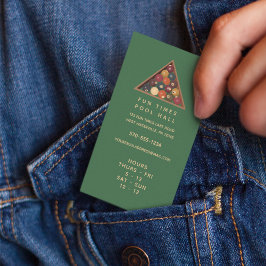 Tarjeta de visita de billar Billiards con horario