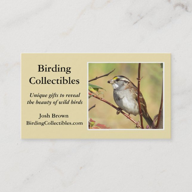 Tarjeta de visita de BirdingCollectibles (Anverso)