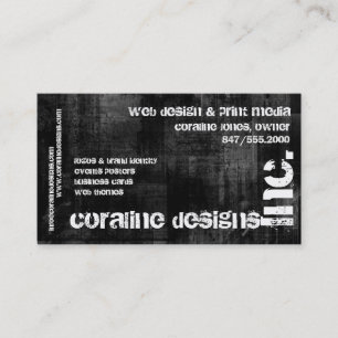 tarjeta de visita de Black Grunge, Inc.