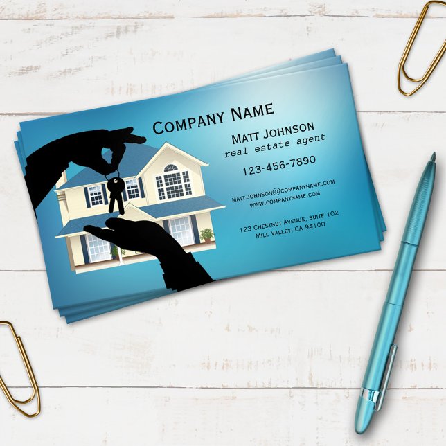Tarjeta de visita de Blue House Keys Real Estate (Subido por el creador)