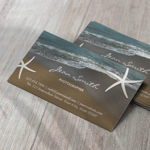 Tarjeta de visita de Boda de temas de playa
