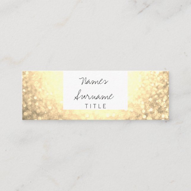 Tarjeta de visita de Bokeh del oro de moda del (Anverso)