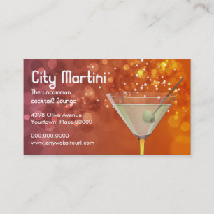 Tarjeta de visita de Bokeh Martini