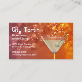 Tarjeta de visita de Bokeh Martini