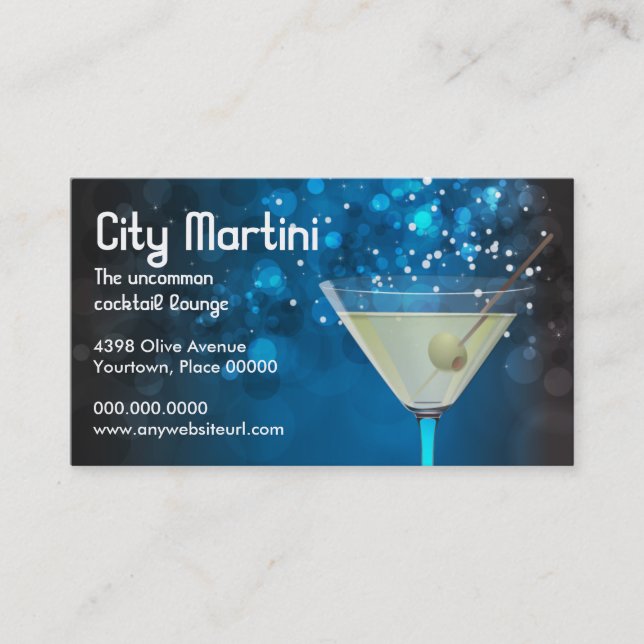 Tarjeta de visita de Bokeh Martini (Anverso)
