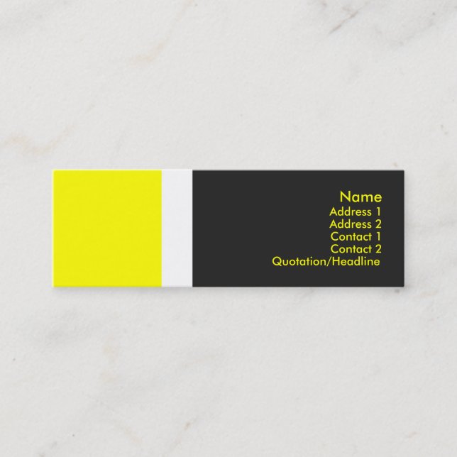 Tarjeta de visita de borde amarillo (Anverso)
