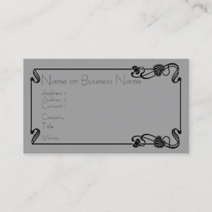 Tarjeta de visita de borde de Art Nouveau negro