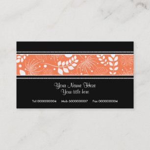 Tarjeta de visita de borde floral de coral blanco